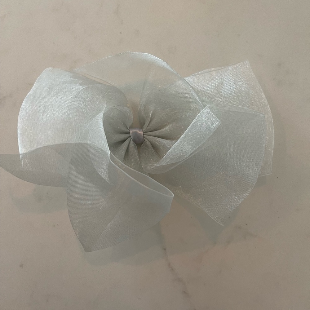 5 Inch Organza Silver Bow